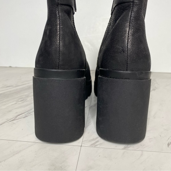 Eileen Fisher Kard Black Nubuck Leather Heeled Boot 7 1/2 - Picture 4 of 13